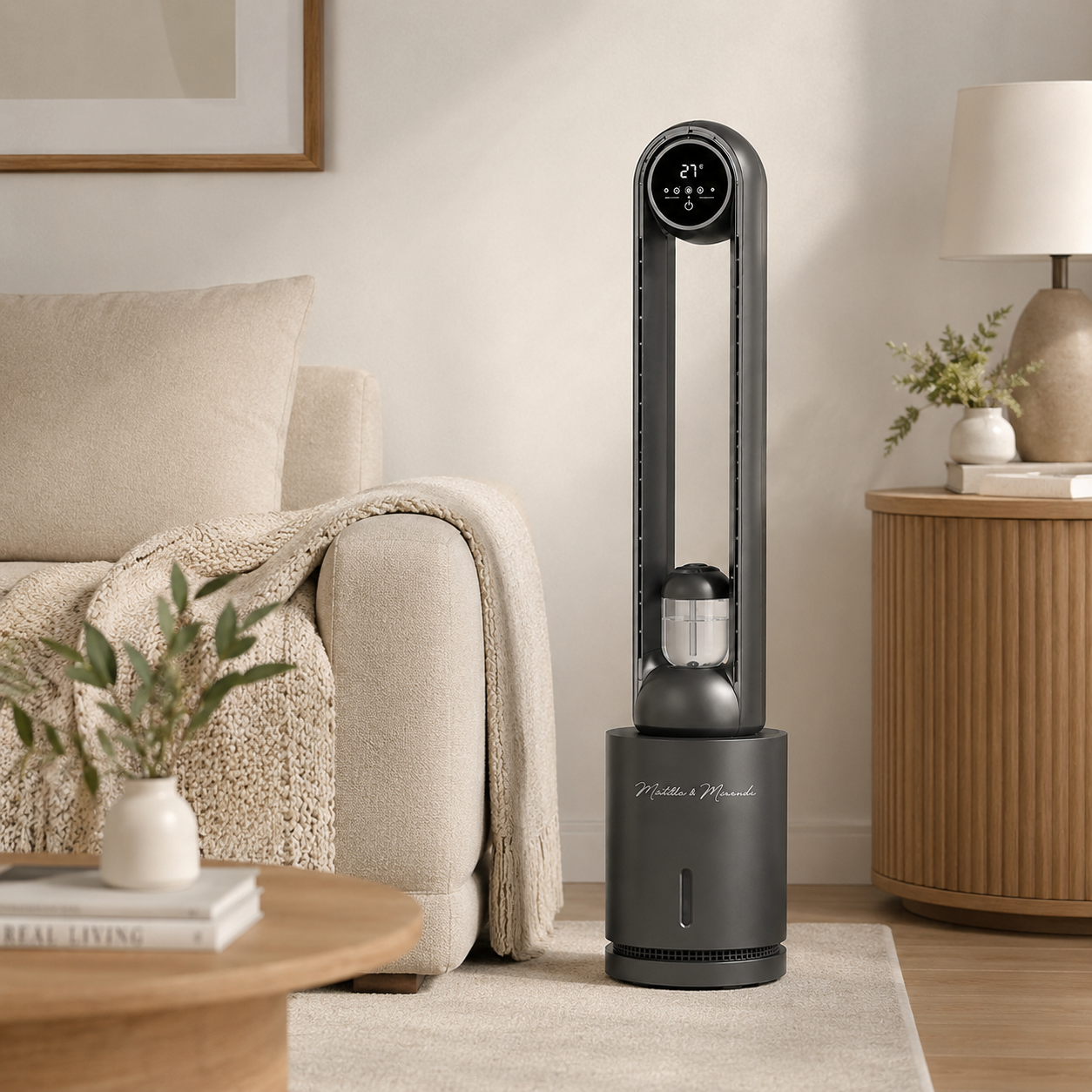 Portable Bladeless Water-Cooled Air Cooler (Voice & Remote Control Model)