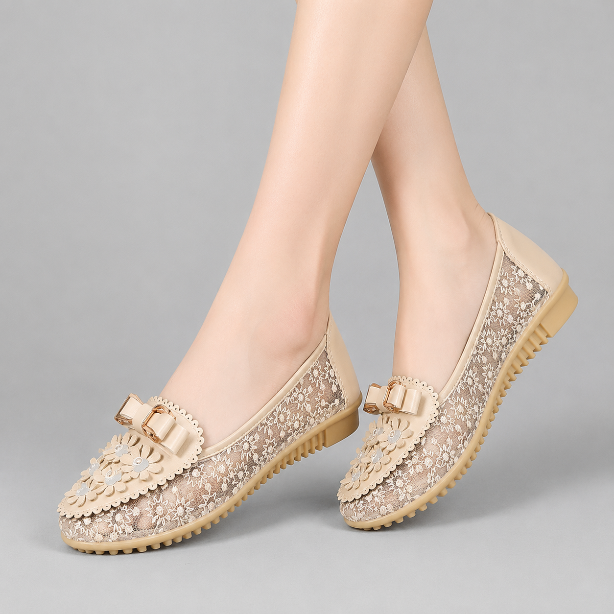 Mila | Breathable Mesh Bow Sandal Flats