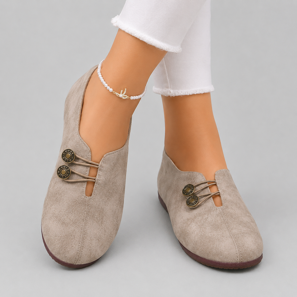 Aubrey | Square Toe Slip-On Summer Flat Sandals