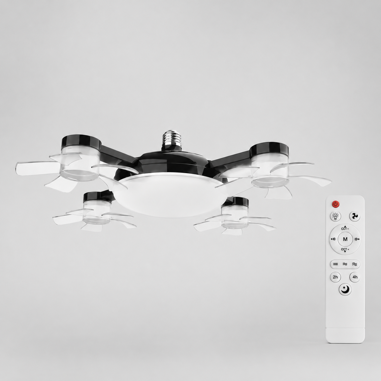 AuraGlow | 2-in-1 Ceiling Fan with LED Light &amp; E27 Socket