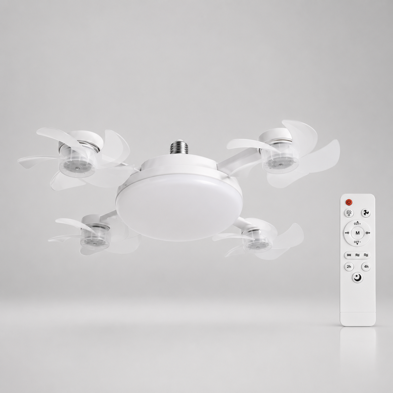 AuraGlow | 2-in-1 Ceiling Fan with LED Light &amp; E27 Socket