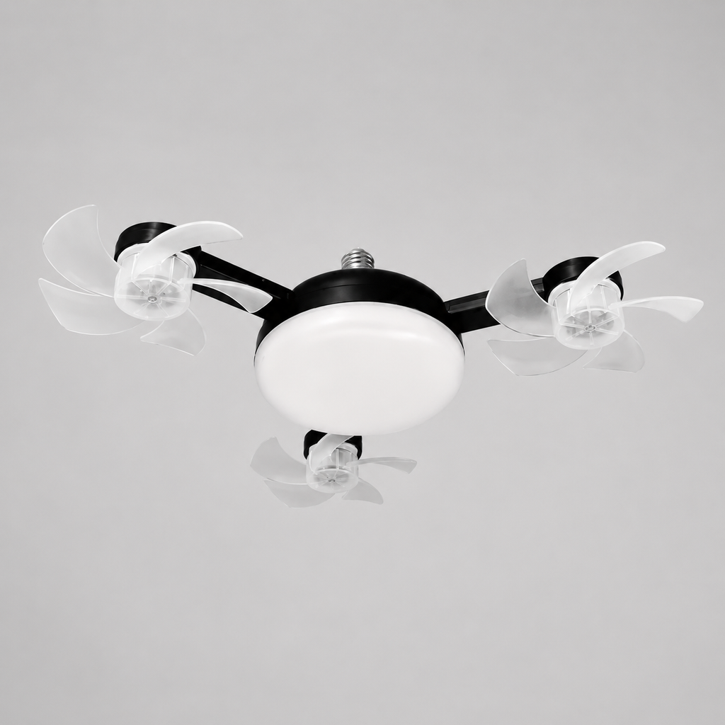 AuraGlow | 2-in-1 Ceiling Fan with LED Light &amp; E27 Socket