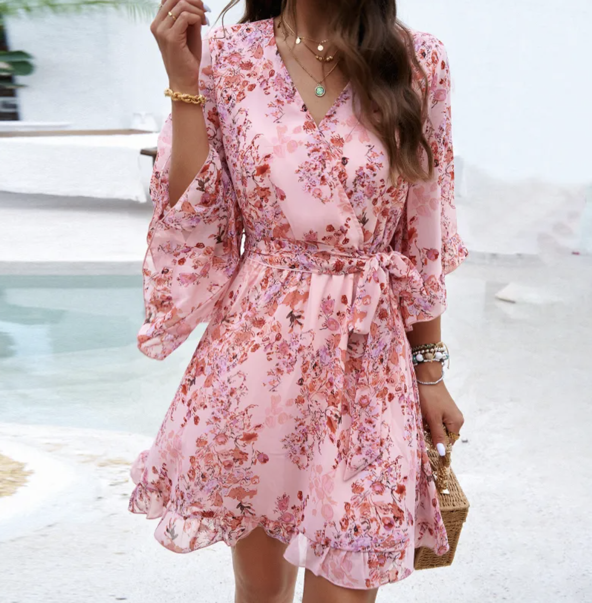 Elizabeth | Floral Print Short Sleeves Dress